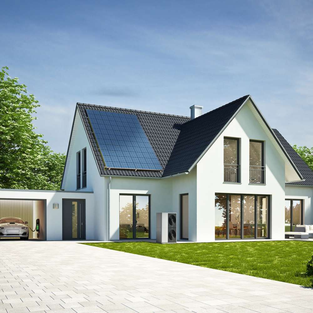 Einfamilienhaus mit Photovoltaikanlage, Wallbox und Wärmepumpe